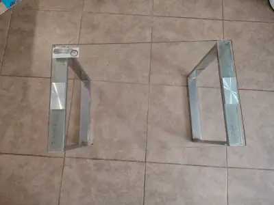 Mesa de centro de vidrio y metal moderna - miniatura 2