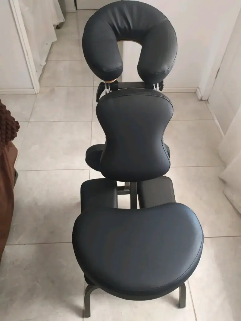 Silla de masaje portátil plegable negra - 1