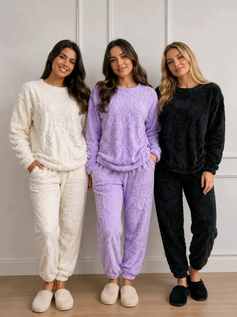 Conjunto de pijama polar para mujer - 1