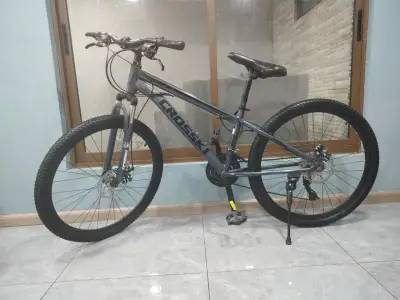 Bicicleta Cross MTB gris con suspensión - miniatura 1