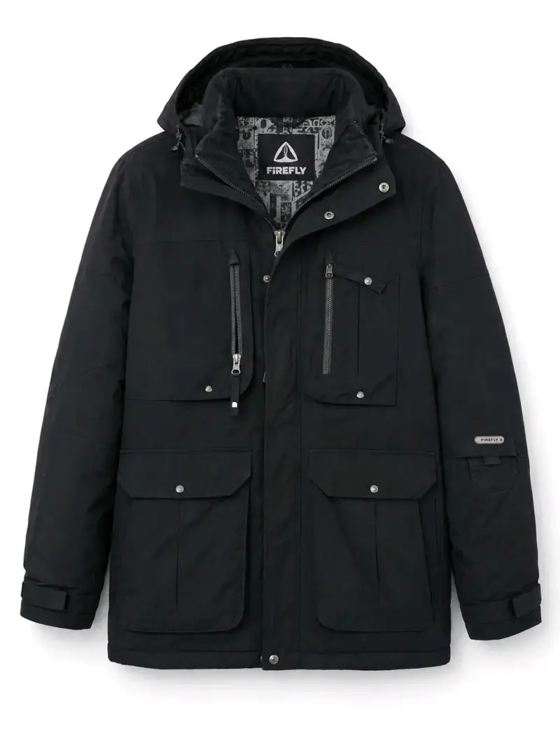 Chaqueta negra Firefly impermeable con capucha