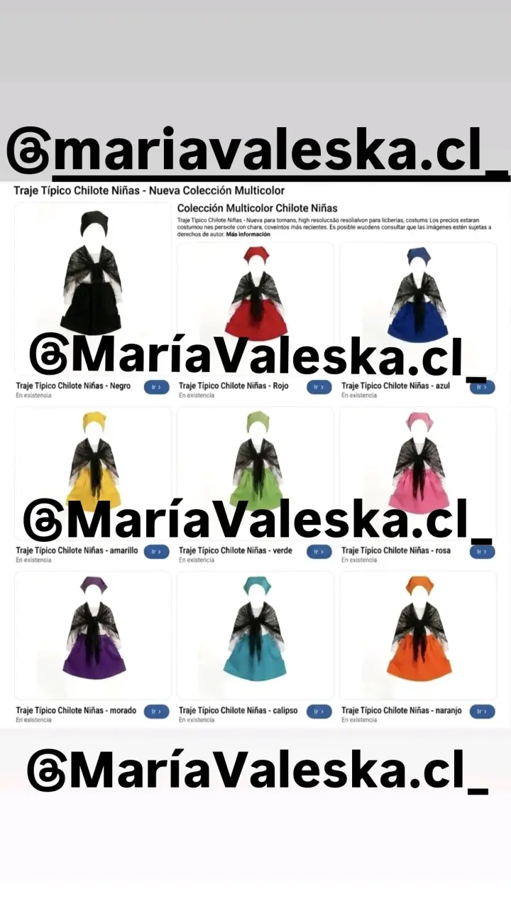 Traje Típico Chilote para Niñas Multicolor