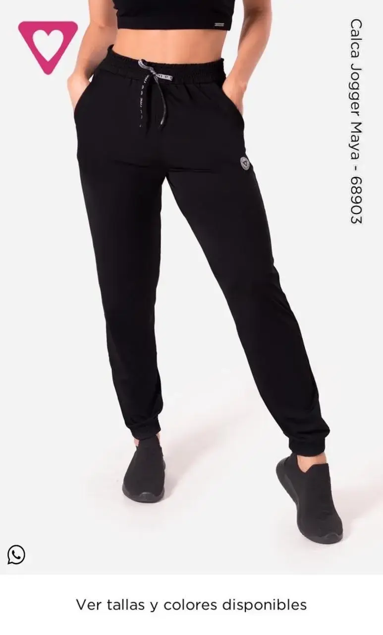Pantalón Jogger Negro Deportivo Mujer - 1