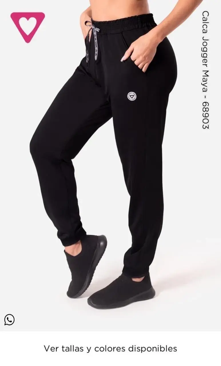 Pantalón Jogger Negro Deportivo Mujer - 2