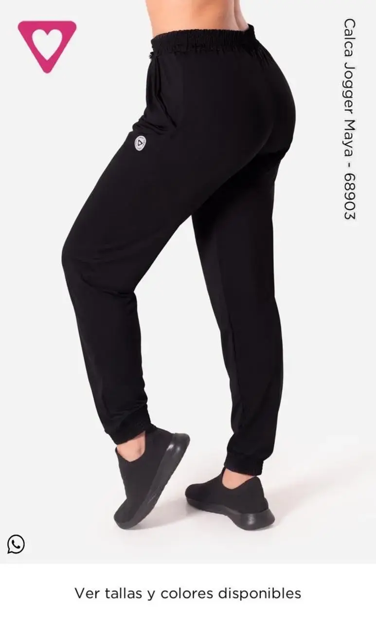 Pantalón Jogger Negro Deportivo Mujer - 3