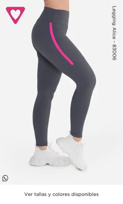 Leggings deportivos negro con detalle rojo - miniatura 2
