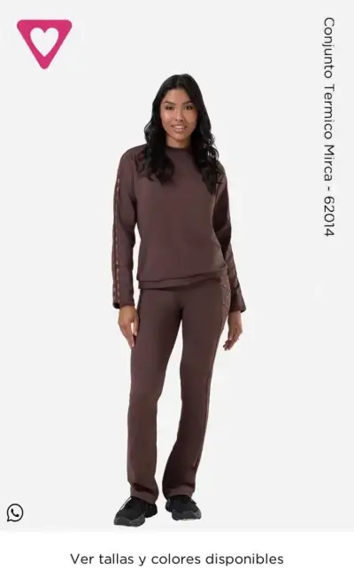 Conjunto térmico Mirca marrón para mujer - miniatura 1
