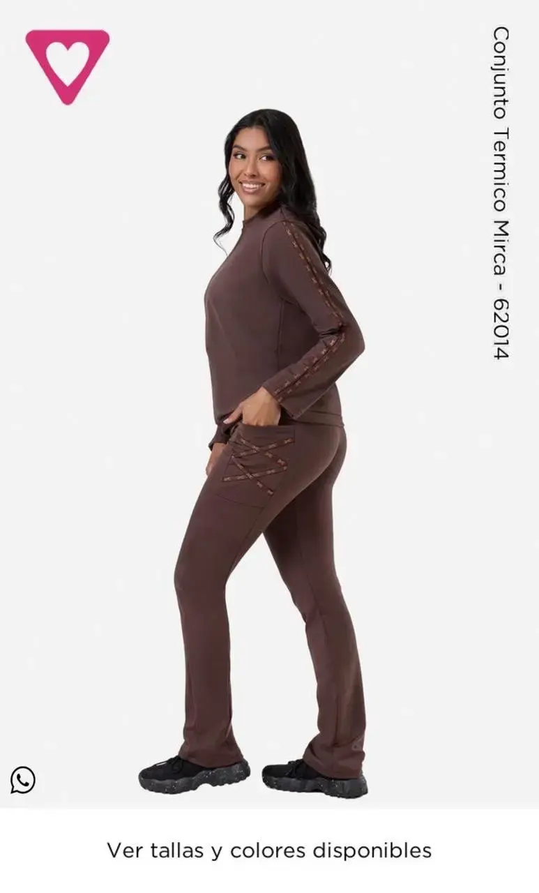 Conjunto térmico Mirca marrón para mujer - 3