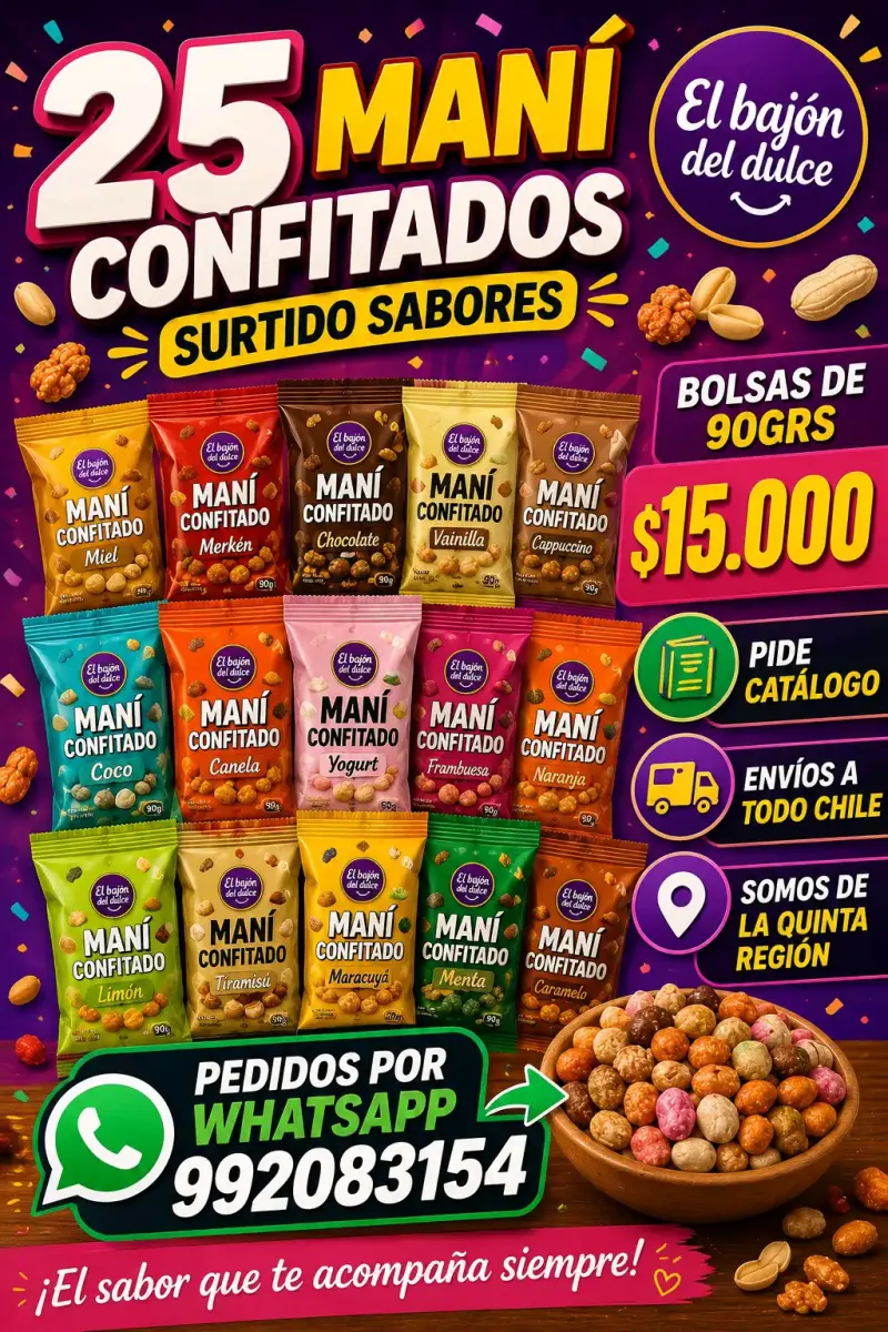 Maní confitado surtido de sabores 90g