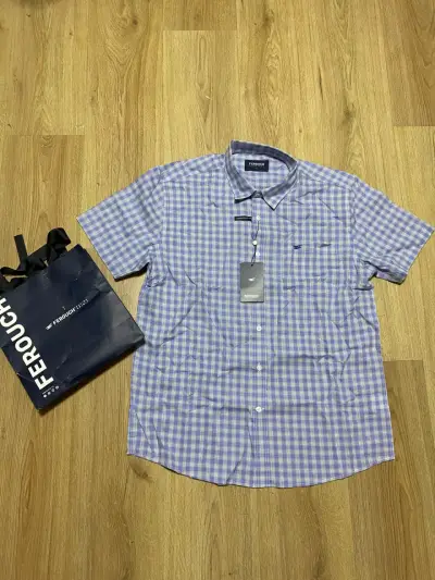 Camisa a cuadros Ferouch azul nueva - miniatura 1