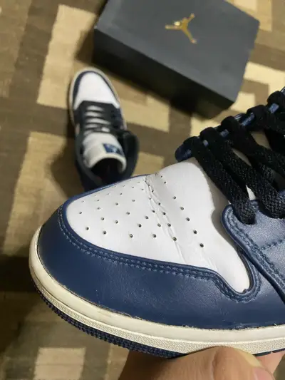 Zapatillas Air Jordan 1 Mid azul y blanco - miniatura 4