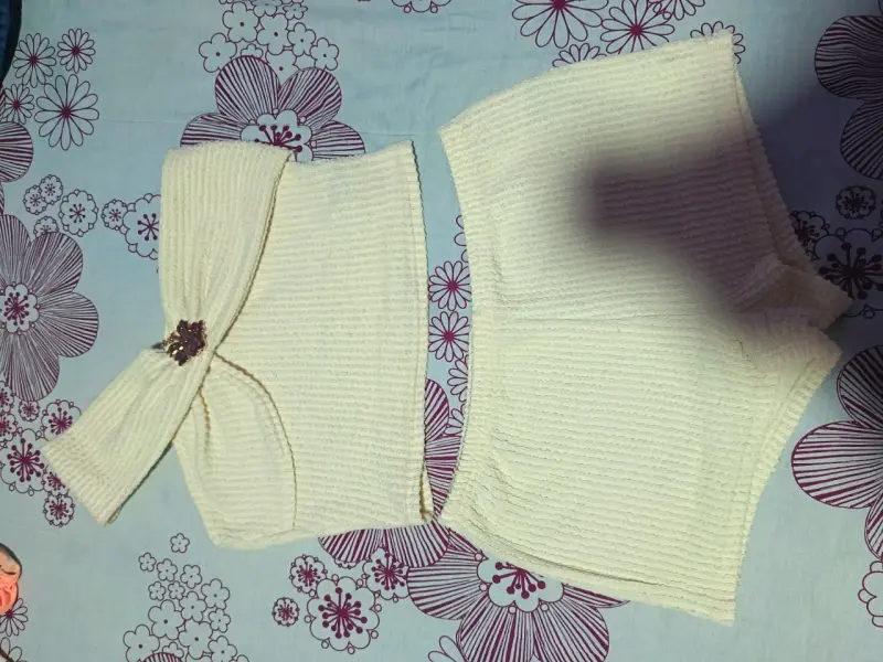 Conjunto de top y short tejido blanco