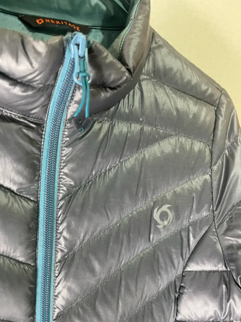 Chaqueta pluma 650fp celeste metalizado para mujer - 2