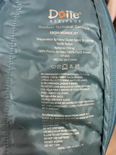 Chaqueta pluma 650fp celeste metalizado para mujer - miniatura 5