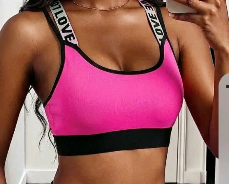 Top deportivo rosa con tirantes estampados - 1