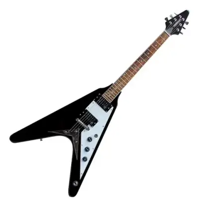 Guitarra eléctrica Flying V negra - miniatura 1