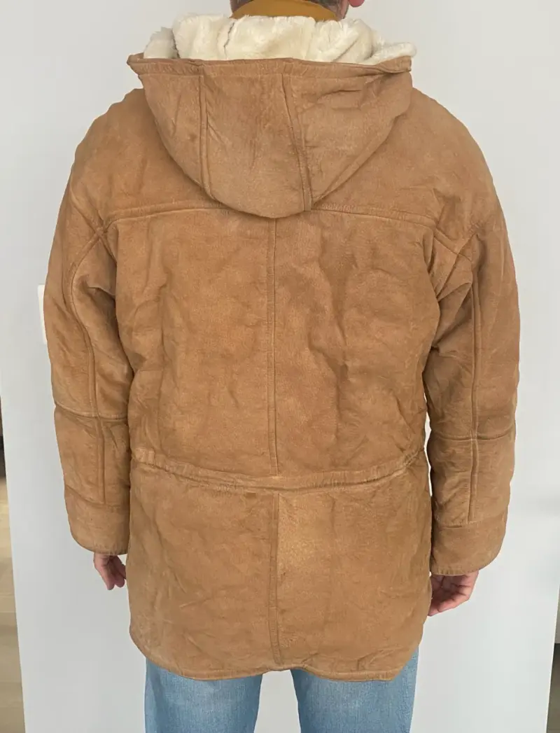 Abrigo de gamuza con capucha para hombre - 1