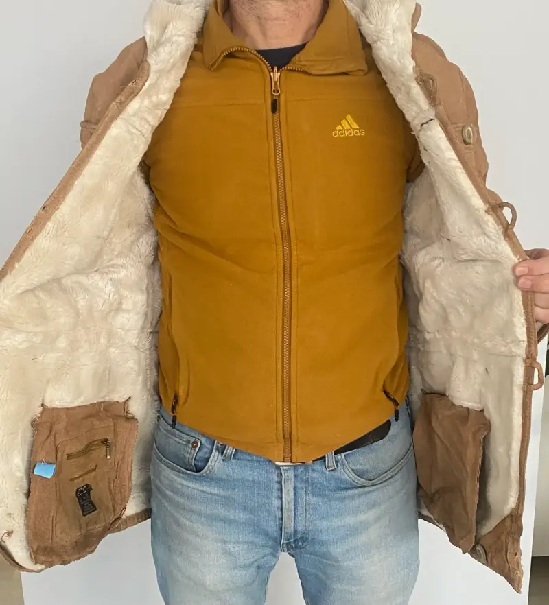 Abrigo de gamuza con capucha para hombre - 3