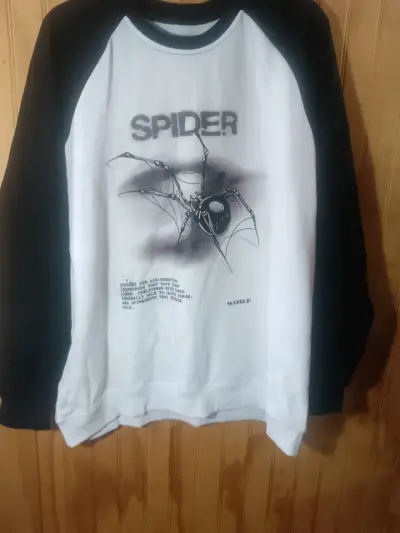 Polerón unisex Spider blanco y negro - miniatura 1
