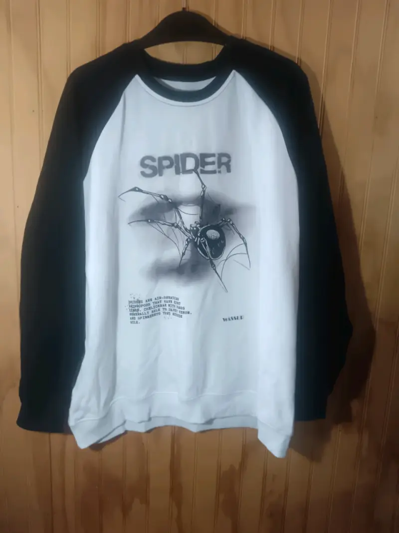 Polerón unisex Spider blanco y negro - 2