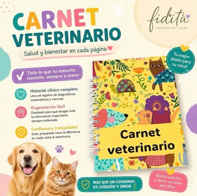 Carnet veterinario Fidita para mascotas