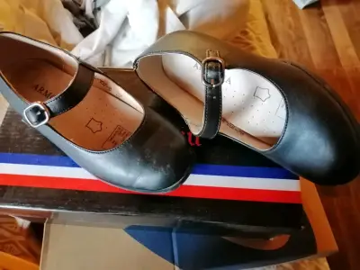 Zapatos de niña 27 y adulto 37 negros con hebilla - miniatura 3