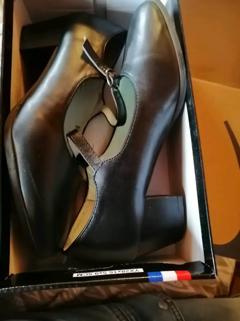 Zapatos de niña 27 y adulto 37 negros con hebilla - 4