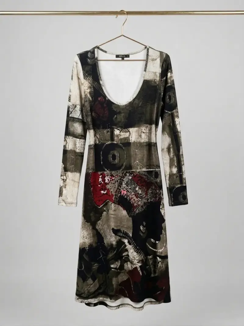 Vestido estampado Desigual manga larga