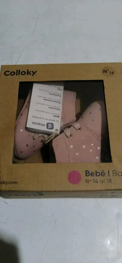 Zapatos de bebé Colloky rosados con estrellas - miniatura 1