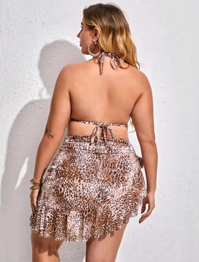 Bikini estampado animal print con pareo - 3