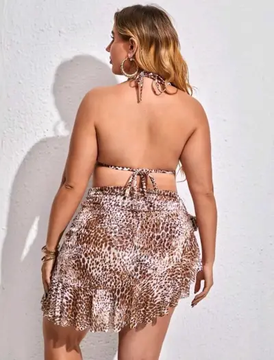 Bikini estampado animal print con pareo - miniatura 3