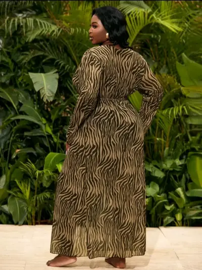 Kimono de playa estampado animal print - miniatura 3