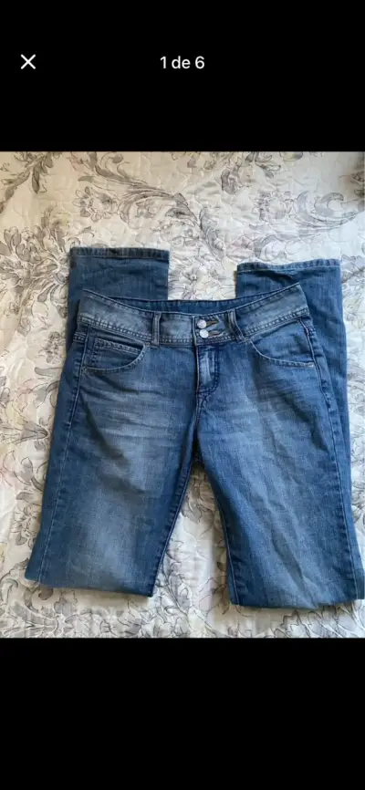 Jeans tiro bajo de mujer - miniatura 1