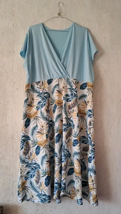 Vestido largo estampado floral azul - miniatura 1