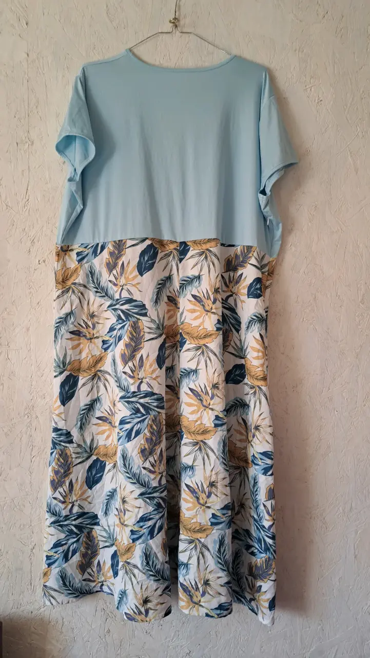 Vestido largo estampado floral azul - 3