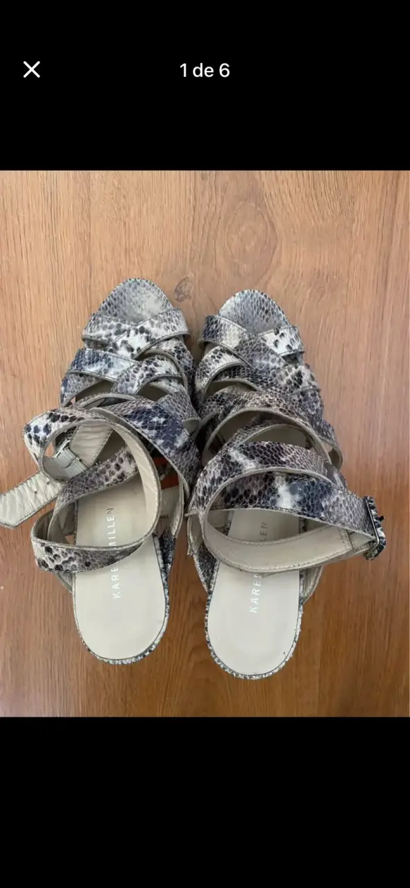 Sandalias de cuero estampado serpiente Karen Millen - 1