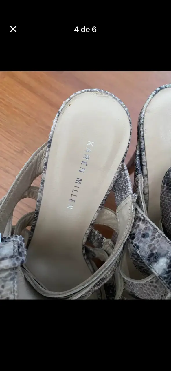 Sandalias de cuero estampado serpiente Karen Millen - 3