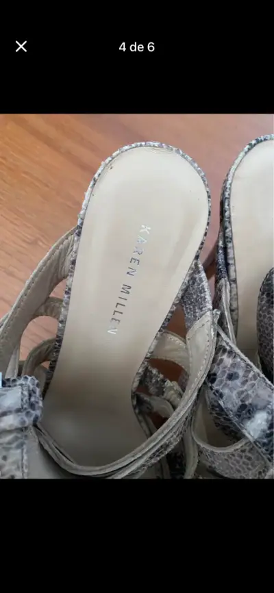 Sandalias de cuero estampado serpiente Karen Millen - miniatura 3