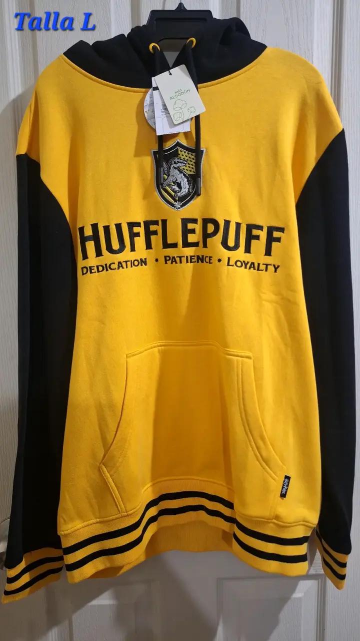 Polerón Hufflepuff amarillo y negro talla L