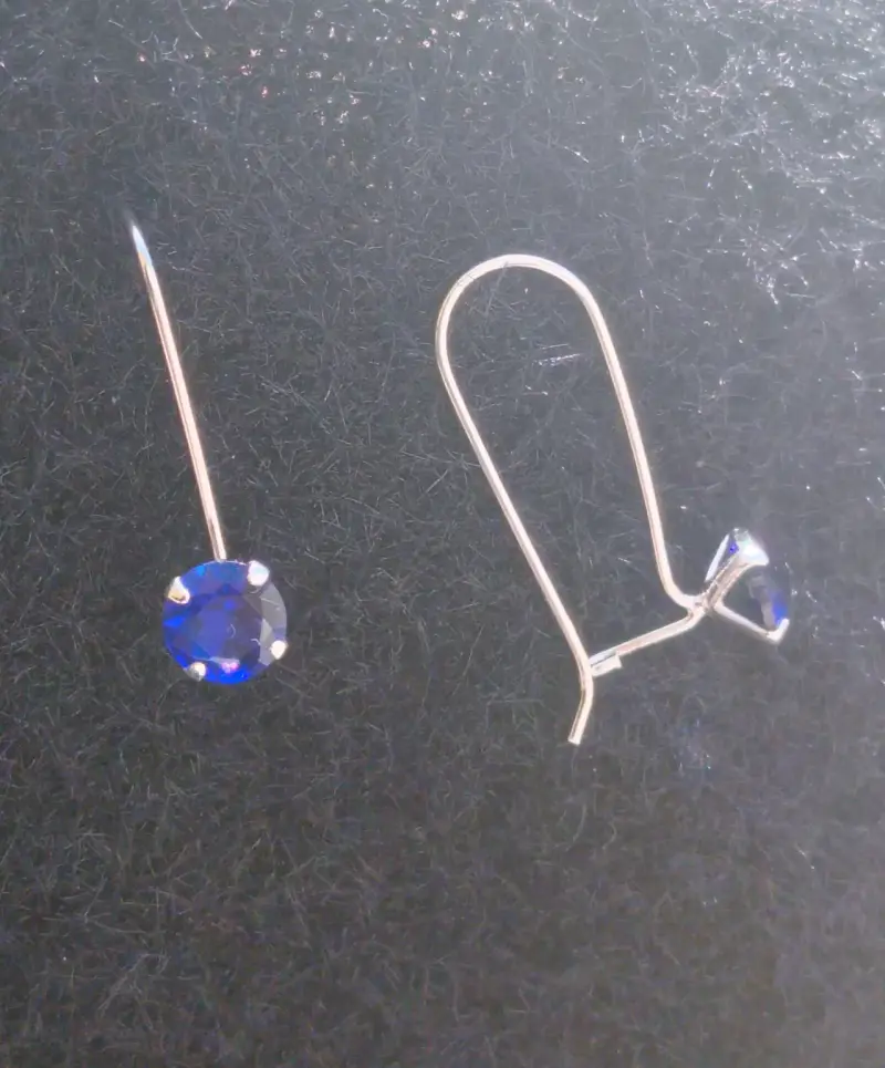 Pendientes de plata con zafiros azules - 2