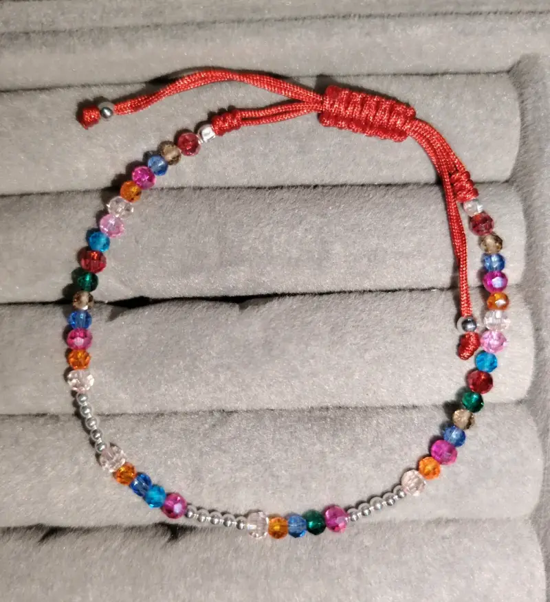 Pulsera de cuentas multicolor ajustable - 3