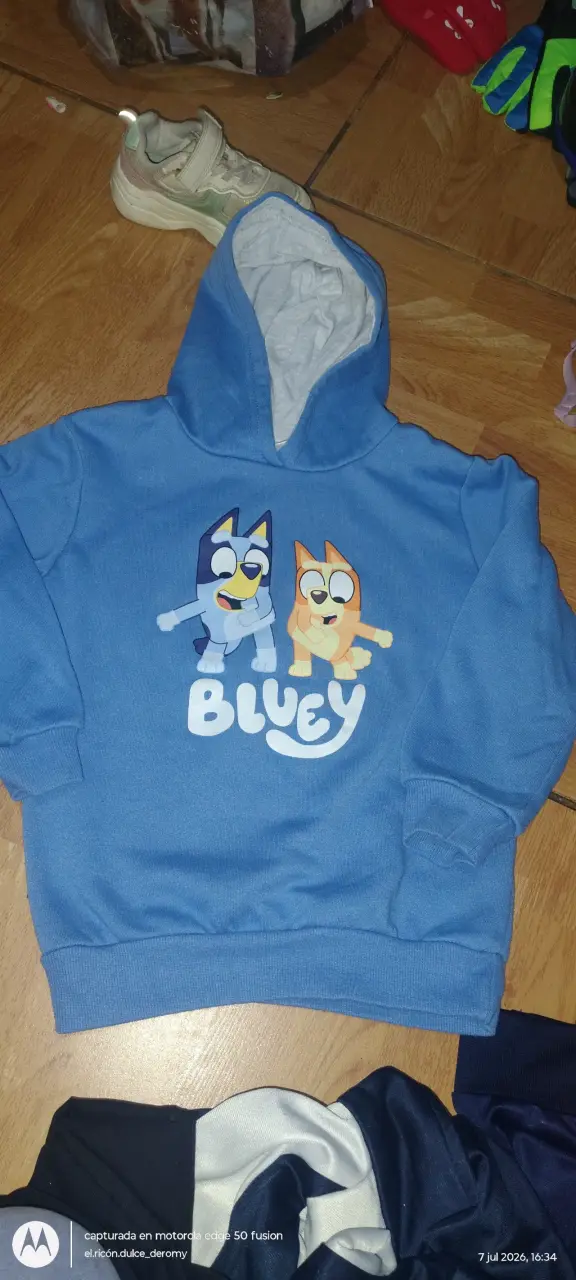 Polerón infantil Bluey azul con capucha - 1