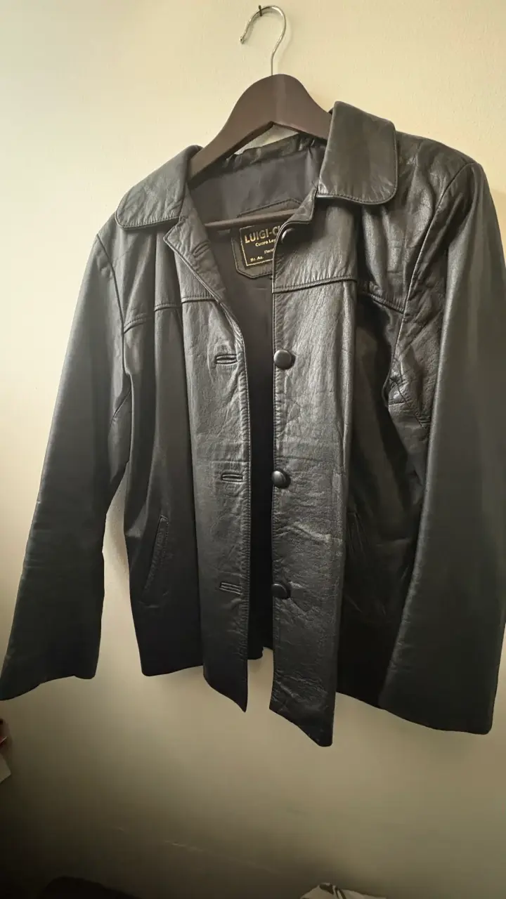 Chaqueta de cuero negro Luigi Colani - 1