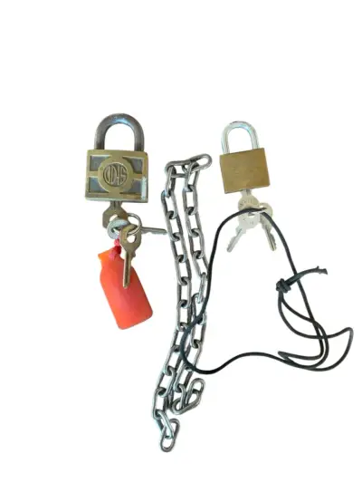 Candados de seguridad con llaves y cadena 57 cm - miniatura 2