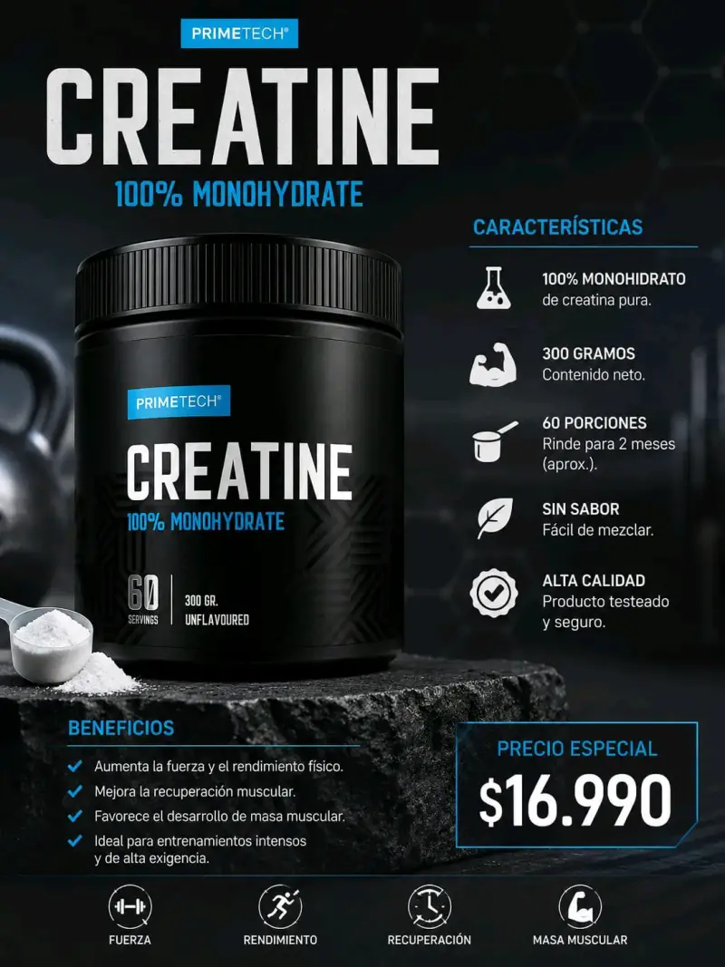 Creatina Monohidratada PrimeTech 300g