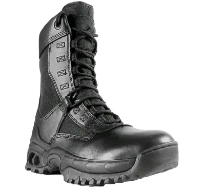 Botas tácticas negras de cuero y tela - miniatura 1