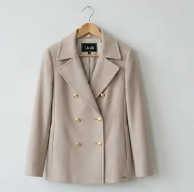 Abrigo beige Liola con botones dorados + Vestido - miniatura 1