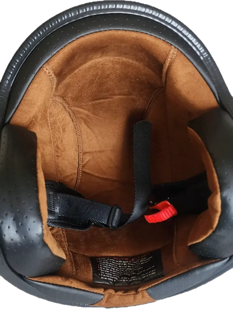 Casco de moto vintage dorado con visera - 5