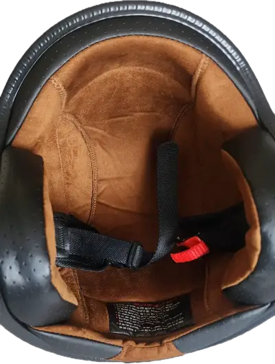 Casco de moto vintage dorado con visera - miniatura 5