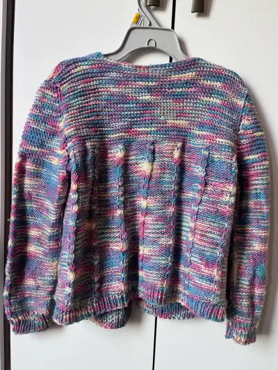 Chaleco tejido multicolor para niña - miniatura 2